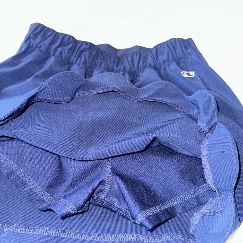 Vineyard Vines Navy Scalloped Hem Mini Skirt - Picture 3 of 4